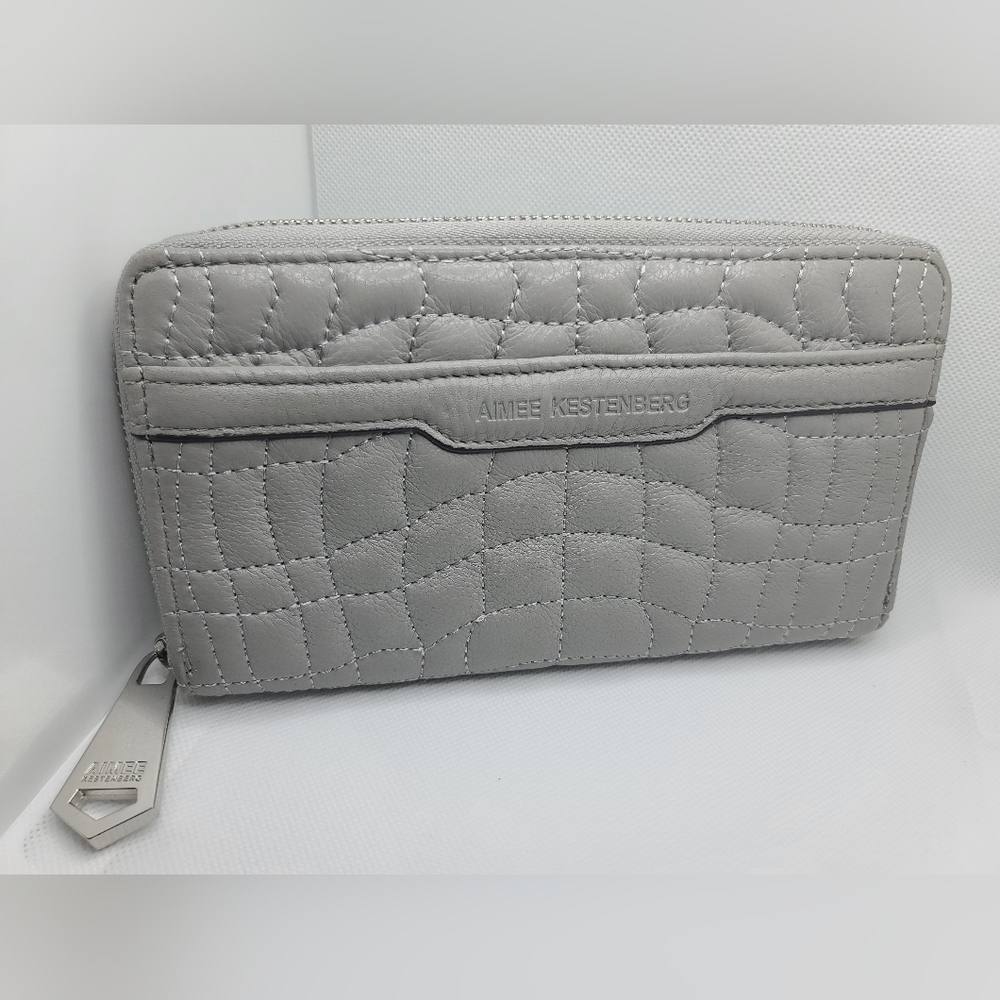 Aimee Kestenberg Light Grey Leather Wallet - Picture 1 of 6